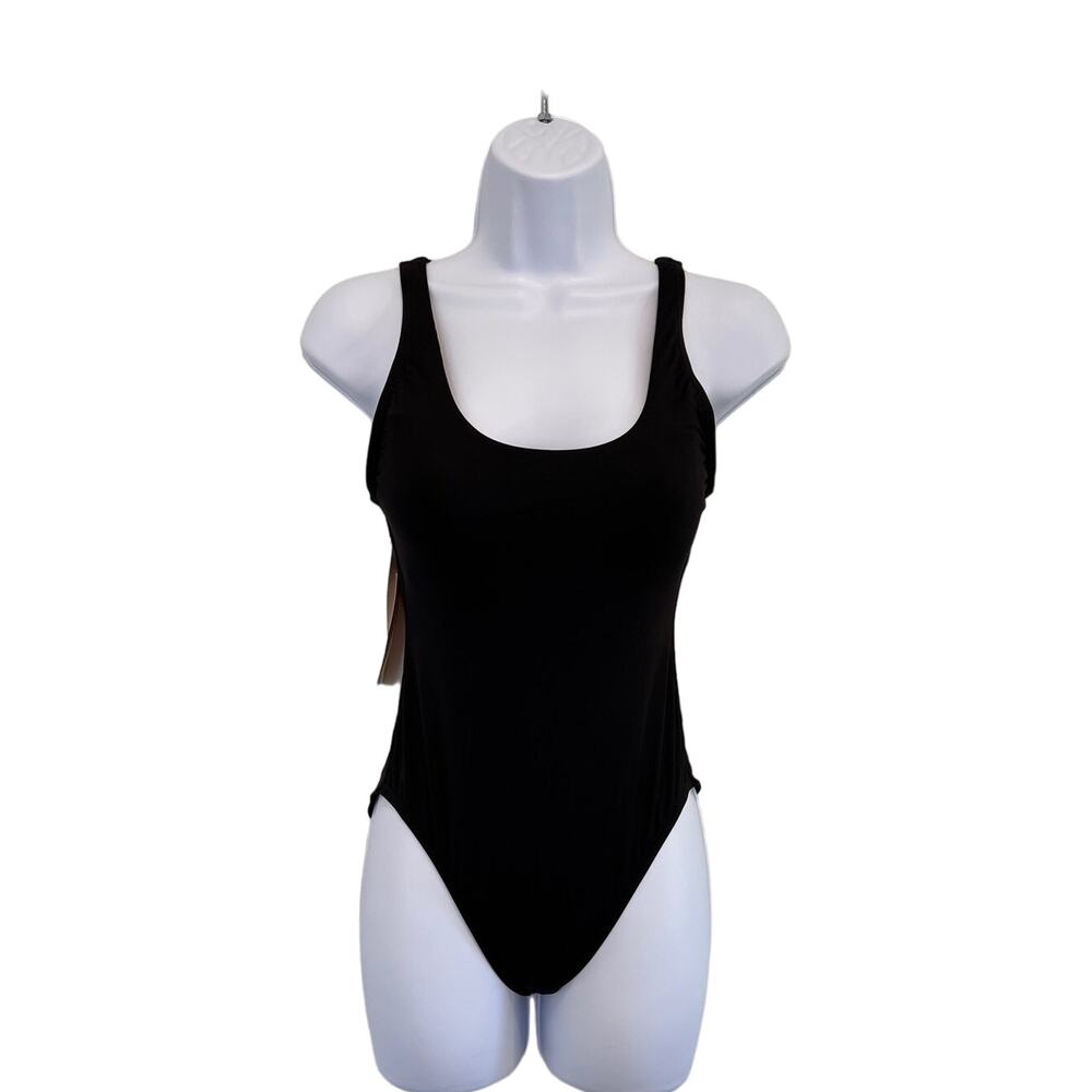 Andie Swim The Catalina Black One Piece Scoop Neck Swim Suit Sz XS Minimalist